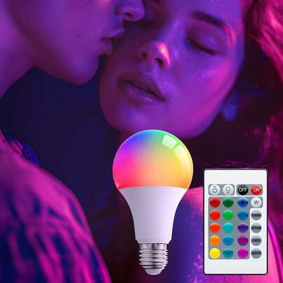 Teckwe مصباح إضاءة LED قابل للتعتيم، مصباح إضاءة RGB متغير اللون، 16 خيار لون و4 أوضاع إضاءة، مصباح LED محمول بريموت كنترول لديكور المنزل والغرفة والمسرح والحفلات وعيد الحب