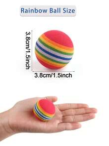 21pcs Foam Rainbow Ball Cat Toy Interactive Chase Ball Silent Solid Elastic Ball Toy Set For Pets OnlySuitable For Indoor And Outdoor Play For All Cats Colors Shipped Randomly - Multicolor - View 3