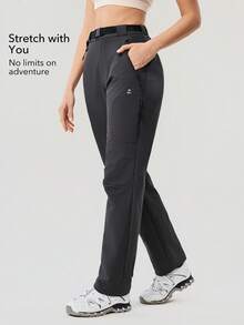 OutZeal Women Outdoor Pants Camping Hiking Water-Resistant Slim-Fit Adjustable Belt With Multi Pockets - Dark Grey - View 4