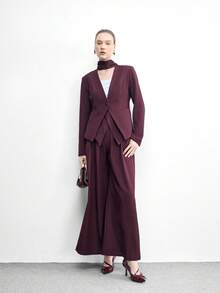 CUCCOO BIZCHIC 女鞋 女士尖头细高跟酒红色多条纹女式高跟鞋 日常百搭时尚通勤派对宴会女鞋 - 酒紅色 - 查看 6