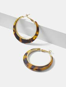 MOTF PREMIUM LEOPARD PRINT HOOP EARRINGS, RETRO CHIC EXAGGERATED EAR CLIPS EARRINGS FOR WOMEN