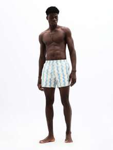 SUMWON 波浪条纹泳裤，松紧腰带，沙滩度假夏季泳池短裤 - 彩色 - 查看 4