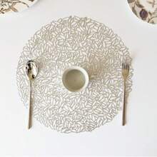 1-5 Piece Gold Hollow-Out Placemat And Table Runner Set, Washable, Easy To Clean, Wipe-Off, Non-Slip, Heat-Resistant, Placemats, Holiday Wedding Party Decorations - Multicolor - View 9