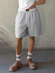 STEELVANCE Men's Summer Casual Sports Contrast Color Drawstring Waist Shorts Double Layered Shorts Men - Light Grey - View 2