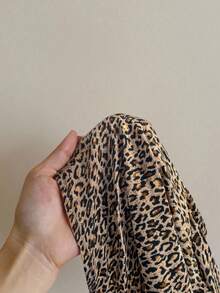 SHEIN Baby Girl Cute Casual Leopard Print Short Sleeve Top And Flare Pants Set - Multicolor - View 5