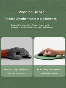 1Pc Fashionable Ergonomic Mouse Pad With Memory Foam Wrist Rest - Pain Relief Support Mouse Pad, Wrist Support For Computer, Non-Slip Silicone Gel Mouse Pad, Suitable For All Mouse Types Pad Set | Dedicated Wrist Rest For Mouse Pads And Keyboard Sets - Green - View 4
