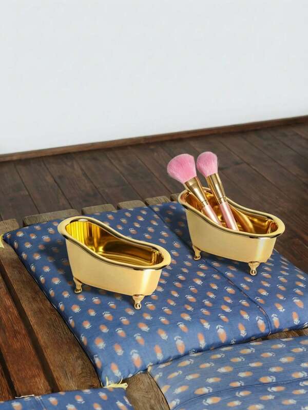 Joivida Ins Style Mini Bathtub Organizer Plastic Cosmetic Makeup Storage Box Desktop Bathroom Decor Creative Home Organization Solution