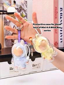[Transparent Acrylic Protective Box] 1/2/3/6 Pieces, Suitable For LABUBU4.0/3.0/2.0/1.0 Mini Protective Box, 2025 New Protective Box, Acrylic Storage Box, Dustproof Protective Box, Transparent Storage Box, Very Suitable For Collecting And Displaying LABUBU4.0 | Love Monster Badge | Series Plush Toys. - Multicolor - View 4