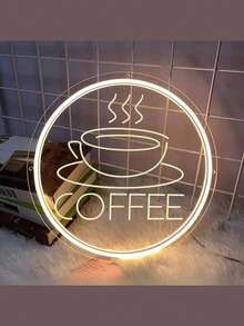 1PC Coffee Neon Sign,Multi-Purpose, Wall Hanging Decoration For Coffee Bar, Tea Station, Restaurants, Farm, Kitchen,Coffee Shop Dessert Store Bag Shop Sign Hanging Wall Shop Window Decorative Light - Multicolor - View 5