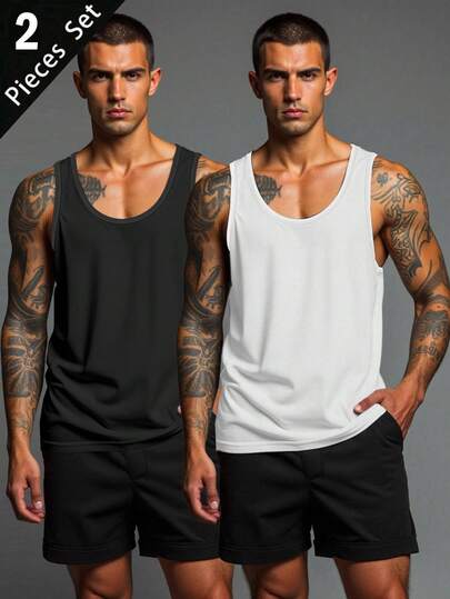 Manfinity Sport Corelite 男士纯色简约无袖休闲运动背心