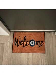 1pc Evil Eye Welcome Doormat - Anti-Slip & Anti-Dirt Machine Washable Polyester Mat, 0.39inch Thick 800g/M² Low Pile Indoor Entryway Mat With Blue & White Protective Design For Home Decor, Indoor Welcome Mat | Evil Eye Design | Durable Doormat, Welcome Mat For Front Door - Multicolor - View 7