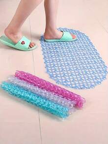 1pc Non-Slip Bathtub Mat, Medium Anti-Slip Shower Mat With Suction Cups And Drain Holes Transparent Bathroom Anti-Slip Mat Shower Room Floor Mat With Suction Cup, Toilet Waterproof Mat, Mildew-Proof And Antibacterial Shower Mat, Suitable For Shower Room, Bathtub, Toilet, Bathroom Anti-Slip Mat - Multicolor - View 1
