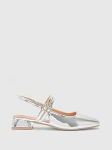 CUCCOO BIZCHIC Women's Classic Black Flat Slip-On Casual Commuter Shoes For Christmas - Silver - View 2