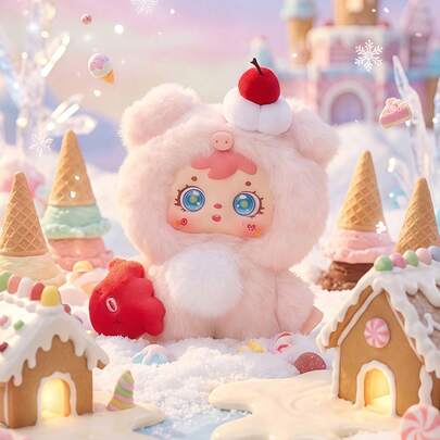 POKOJA LAND 盲盒（非毛绒填充），适合作为节日礼物送给朋友，6款常规版+1款隐藏版，甜点和动物头饰主题盲盒，可爱樱桃冰淇淋风格收藏娃娃，迷你娃娃配有姜饼屋和糖果元素，家居装饰，展示配件，伴侣用品，派对礼物，送给朋友、家人、收藏家，春夏皆宜