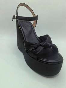 Sugerpunk Women's Thick Sole Sandals, Open Toe Platform Wedge Heels, Fashion Shoes - Black - View 8