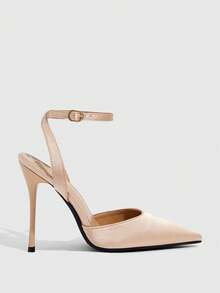CUCCOO SZL Women's Fashion Pointed Toe Ankle Strap Stiletto High Heel Pumps, Suitable For Commuting, Dating, Party, Wedding And Other Occasions Valentine's Day Spring Shoes - Sardine Champagne - View 10
