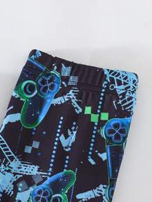 THE HAPPY LOOK 两件套男童夜光游戏手柄印花紧身睡衣套装，长袖上衣和松紧腰裤 - 彩色 - 查看 5