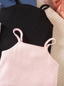 SHEIN 4件套女婴休闲舒适日常百搭吊带连体衣，适合夏季度假和外出穿着 - 彩色 - 查看 7