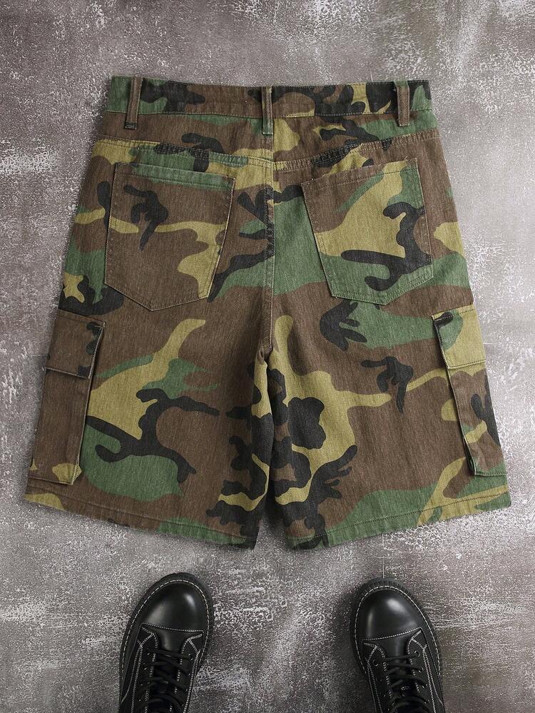 Manfinity EMRG Men's Summer Casual Camouflage Print Studded