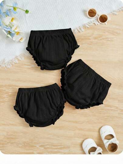 Baby Girl Knitted Casual Solid Color Elastic Waist Leggings Toddler Bloomers