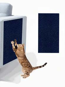 1片可裁剪墙贴设计，耐用多功能猫抓板，适合猫咪室内玩耍和抓挠，保护沙发和家具——送给猫主人的完美礼物 - 藏蓝色 - 查看 3