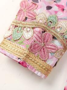 Baby Girl Elegant Floral Embroidery Long Sleeve Dress - Multicolor - View 4