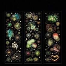 3张PET材质复古烟花贴纸，适用于剪贴簿、手账、工艺品装饰，也可用于学校用品和返校季。 - 彩色 - 查看 11