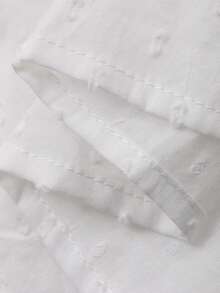 Livesso Áo sơ mi nữ cổ chữ V buộc dây, chất liệu vải dệt, kiểu dáng thời trang thường ngày. - trắng - Xem 7