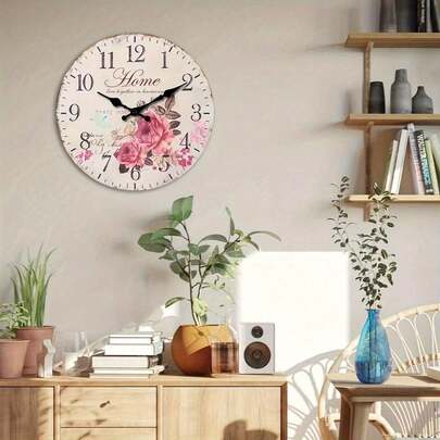 Đồng hồ treo tường bằng gỗ hình hoa hồng và bướm màu hồng tuyệt đẹp, kiểu cổ điển, kích thước 10/12/14/16 inch, hoạt động êm ái không phát ra tiếng tích tắc, trang trí phòng khách, nhà bếp, phòng ngủ, văn phòng, tiệc ngoài trời, quà tặng (không kèm pin), trang trí nhà cửa, trang trí phòng ngủ, sinh nhật, tốt nghiệp, trang trí phòng ngủ, trang trí ký túc xá, quà tặng tựu trường.