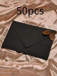 100PCS Black Envelopes DIY Handmade Gift Wrapping Bags Wedding Invitation Card Envelopes Cash Money Envelopes Stationery Back To School Supplies - Black - View 7