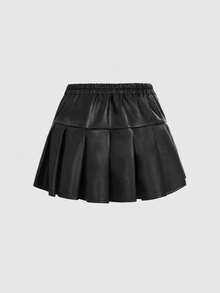 ROMWE Grunge Punk 大码夏季时尚街头风镂空百褶裙 - 黑色 - 查看 9