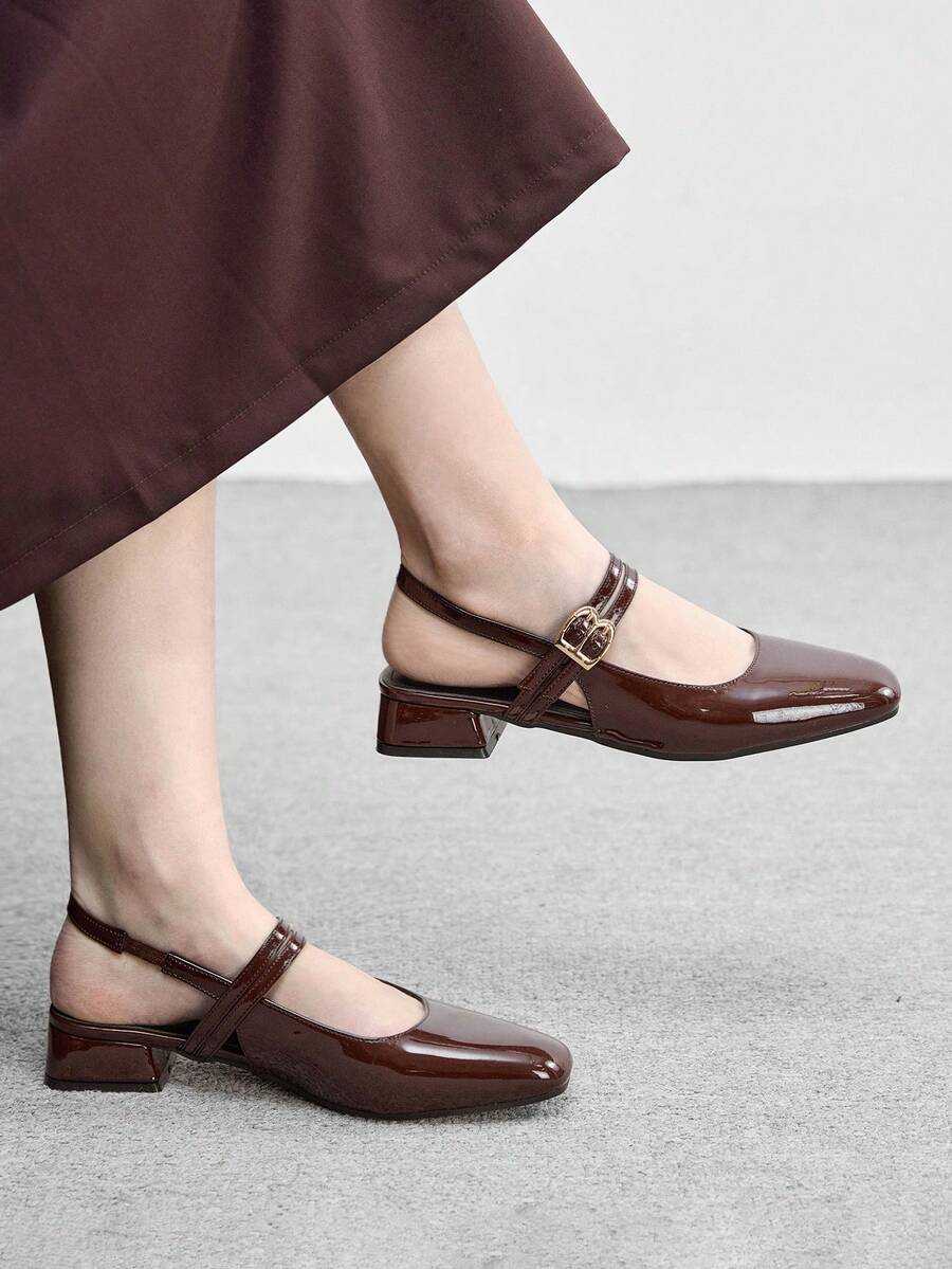 CUCCOO BIZCHIC 女士经典黑色平底休闲通勤鞋,圣诞节必备 - 巧克力棕 - 查看 1