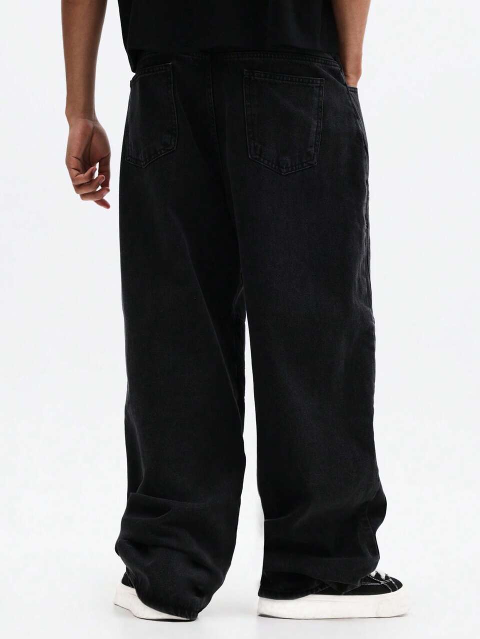 SUMWON Paneled Balloon Fit Denim Jeans With Unique Geometric Seaming And Oversized Wide Leg Silhouette For Casual Streetwear Style