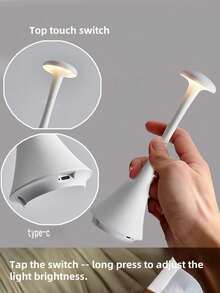 1PC LED Touch 3-Color Dimmable Desk Decor Ambient Light, Creative Holiday Gift Night Light, ABS Material, Bedside Lamp, Bedroom Light, Mushroom Lamp, USB Rechargeable Bar Light, Bookshelf Decor Lamp - multicolor - View 6