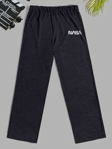 EURMUSE 2pcs Men's Comfortable Casual English Print Pajama Set - Beige - View 9