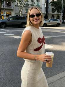 Franclia Bộ đồ hai mảnh dành cho nữ mùa Thu/Đông gồm áo vest thắt nơ và chân váy maxi, kiểu dáng thanh lịch, cổ điển, đa năng. - Nhiều màu - Xem 2