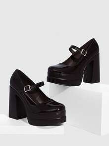 CUCCOO SZL Zapatos de tacón alto con plataforma y estilo Mary Jane en color negro, ideales para ir al trabajo, citas, fiestas y festivales. Zapatos de primavera, vacaciones de primavera, Pascua y baile de graduación - Marrón Chocolate - Ver 6