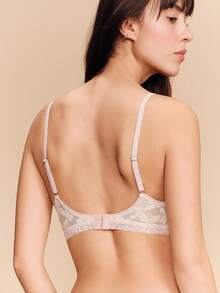 lacRébo Ecru And Pale Pink Lace Underwired Bra Romantic Style French Style Parisian Style Spring Summer Valentines Day - Champagne - View 2