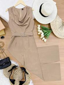 GlowEve Monos elegantes y con estilo para mujeres en verano - Caqui - Ver 3