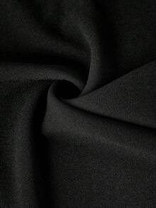 Ellevyn Women's Elegant V-Neck Mesh Silver Foil Ruffle Sleeve Black Jumpsuit, Slim Fit Wide Leg Style, Suitable For Spring/Summer Weddings And Parties - Black - View 6