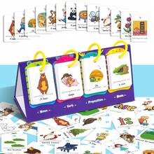Un conjunto de 80 tarjetas didácticas para el desarrollo educativo y cognitivo de la primera infancia para aprender palabras y construcción de oraciones, con diseños de dibujos animados ilustrados para el aprendizaje interactivo del inglés entre padres e hijos. - Multicolor - Ver 6