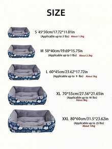 1 PC Cozy Comfortable Fade Resistant Wear Resistant Plush Polyester Fill Blue Paw Print Design Soft Pet Bed For Cats Small Dogs Indoor Sofa Cushion Easy Clean Material Playful Pet Design For Home Indoor Pet Supplies - Blue - View 15