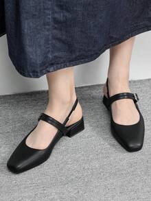 CUCCOO BIZCHIC 女士经典黑色平底休闲通勤鞋，圣诞节必备 - 耀夜黑 - 查看 5