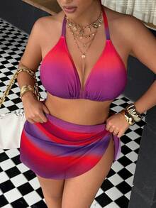 Swim Vcay 大码比基尼套装，随机印花夏日海滩 - 彩色 - 查看 7