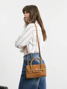 SHECARRY Women's Handbag, Versatile Brown, With Delicate Strips, A Must For Commuting - Camel - View 9