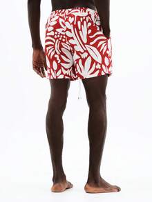 SUMWON Tropical Floral Print Beach Swim Trunks With Elastic Waistband And Side Pockets For Summer Vacation Pool Swimming - Multicolor - View 2