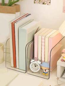 Transparent Acrylic Book Stand, Desktop Book File Storage Divider, Shelf Holder For Student Desk And Office Organizer Back To Home - Clear - View 3