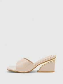 CUCCOO BIZCHIC Women's Square Toe Elegant High Heel Slide Sandals, Suitable For Daily Wear - Apricot - View 10