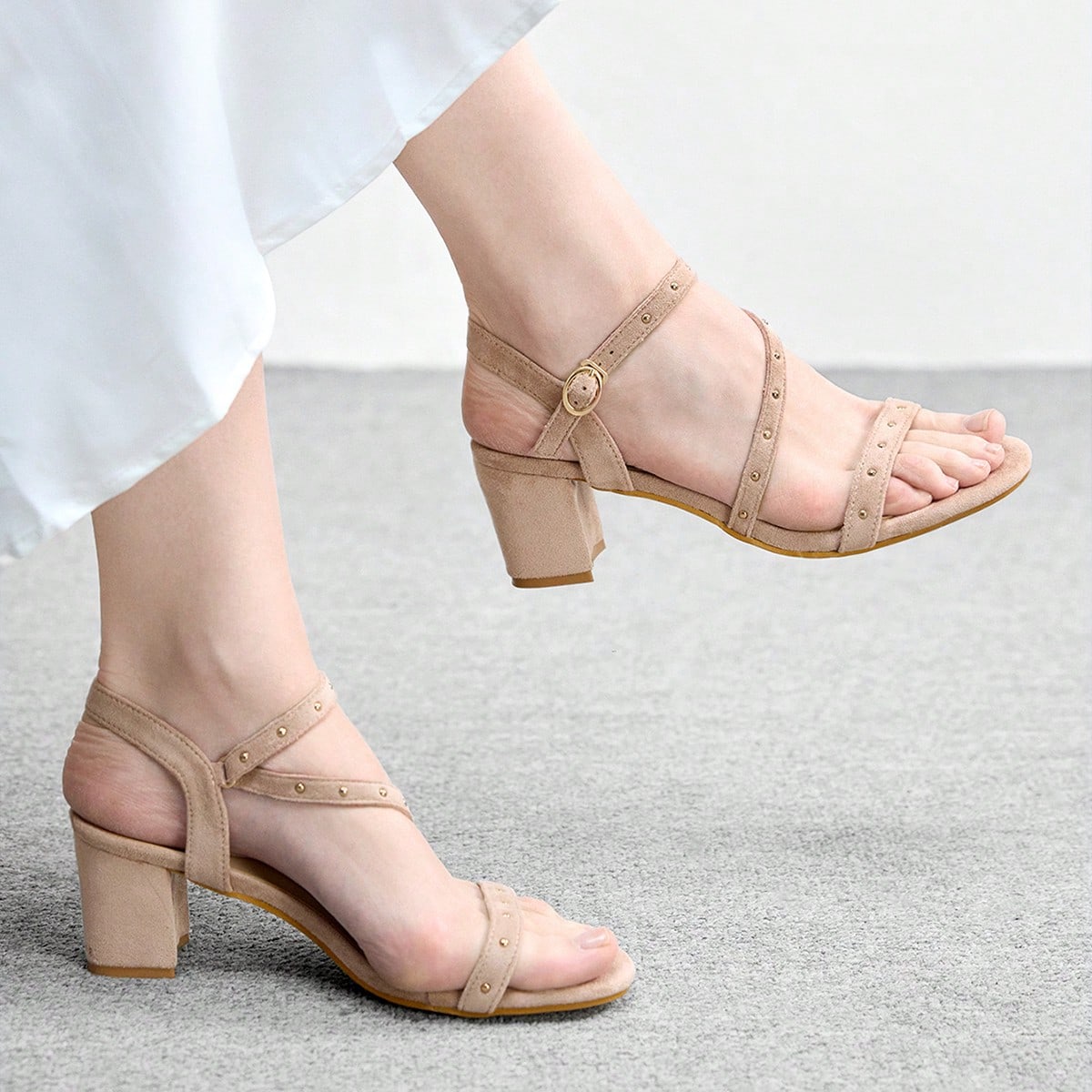 Sandalias de tacón versátiles y cómodas para uso diario de mujer