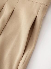 Olithes Beige High Waist Wide Leg Pants/Minimalist Relaxed Casual Chic Trousers/Commuting/Daily/Versatile Leg Lengthening - Khaki - View 4